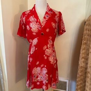 Free People Red Floral “Blue Hawaiian” Dress New w/o tags
